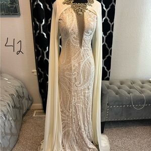 Elegant Cream Evening Gown